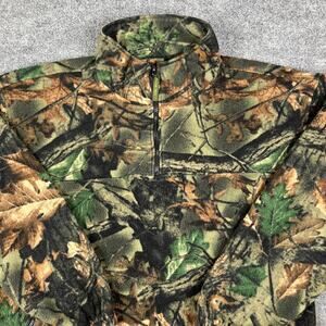 Trail Crest‎ Camo Pullover Mens Size L Fleece 1/4 Zip Hunting Outdoor Sweatshirt